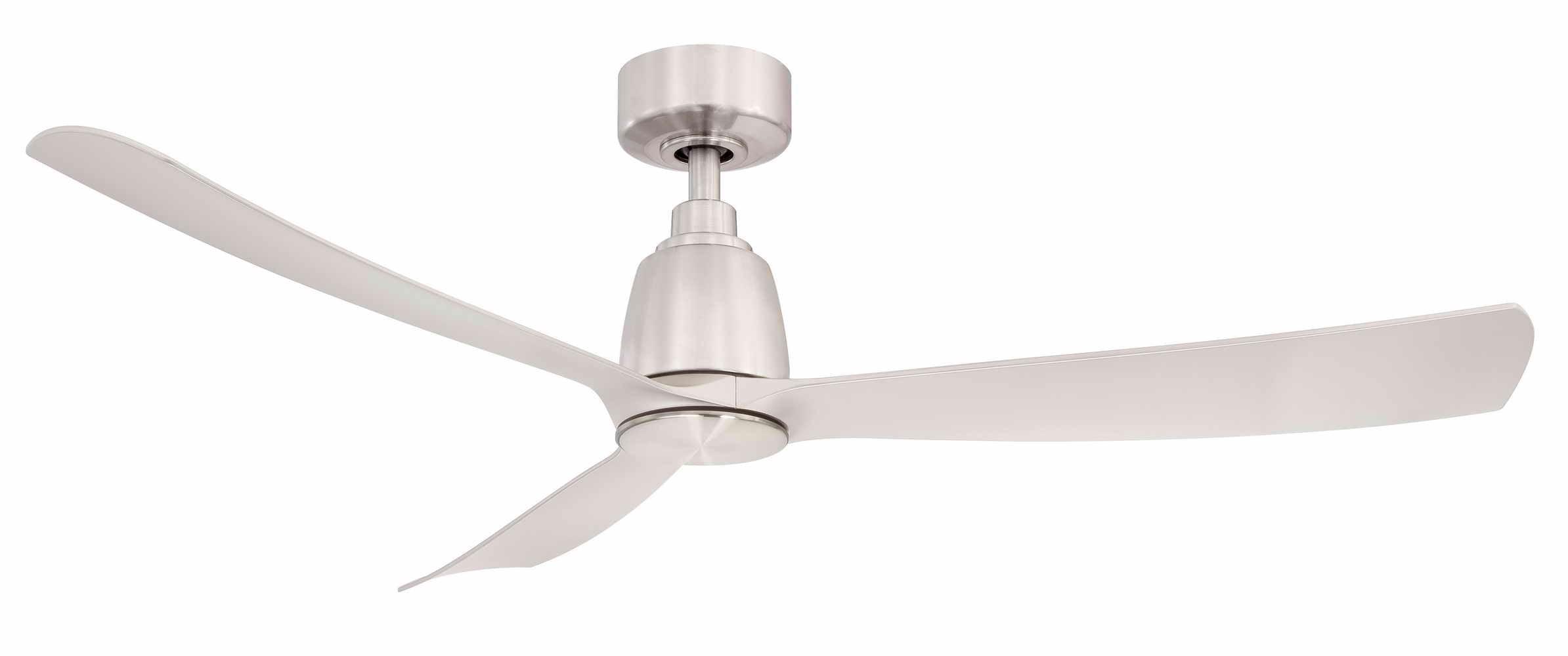 Kute 52 Inch Brushed Nickel Damp Rated Modern Ceiling Fan with Remote - Bees Lighting