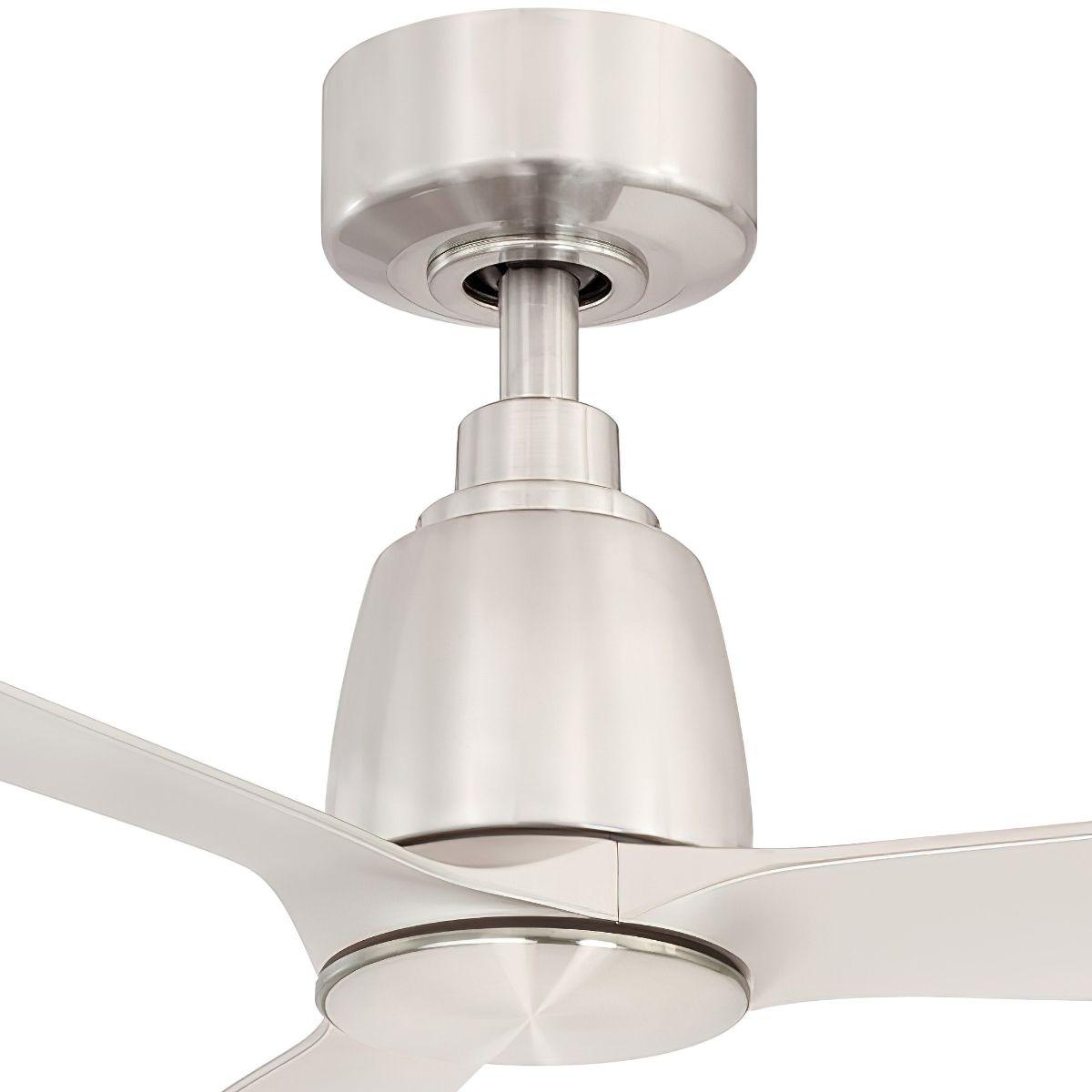 Kute 52 Inch Brushed Nickel Damp Rated Modern Ceiling Fan with Remote - Bees Lighting
