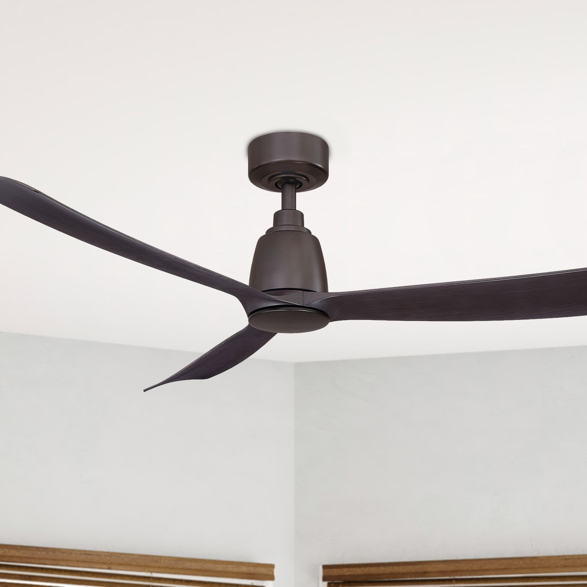Kute 52 Inch Dark Bronze Damp Rated Modern Ceiling Fan with Remote - Bees Lighting