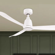 Kute 52 Inch Matte White Damp Rated Modern Ceiling Fan with Remote - Bees Lighting