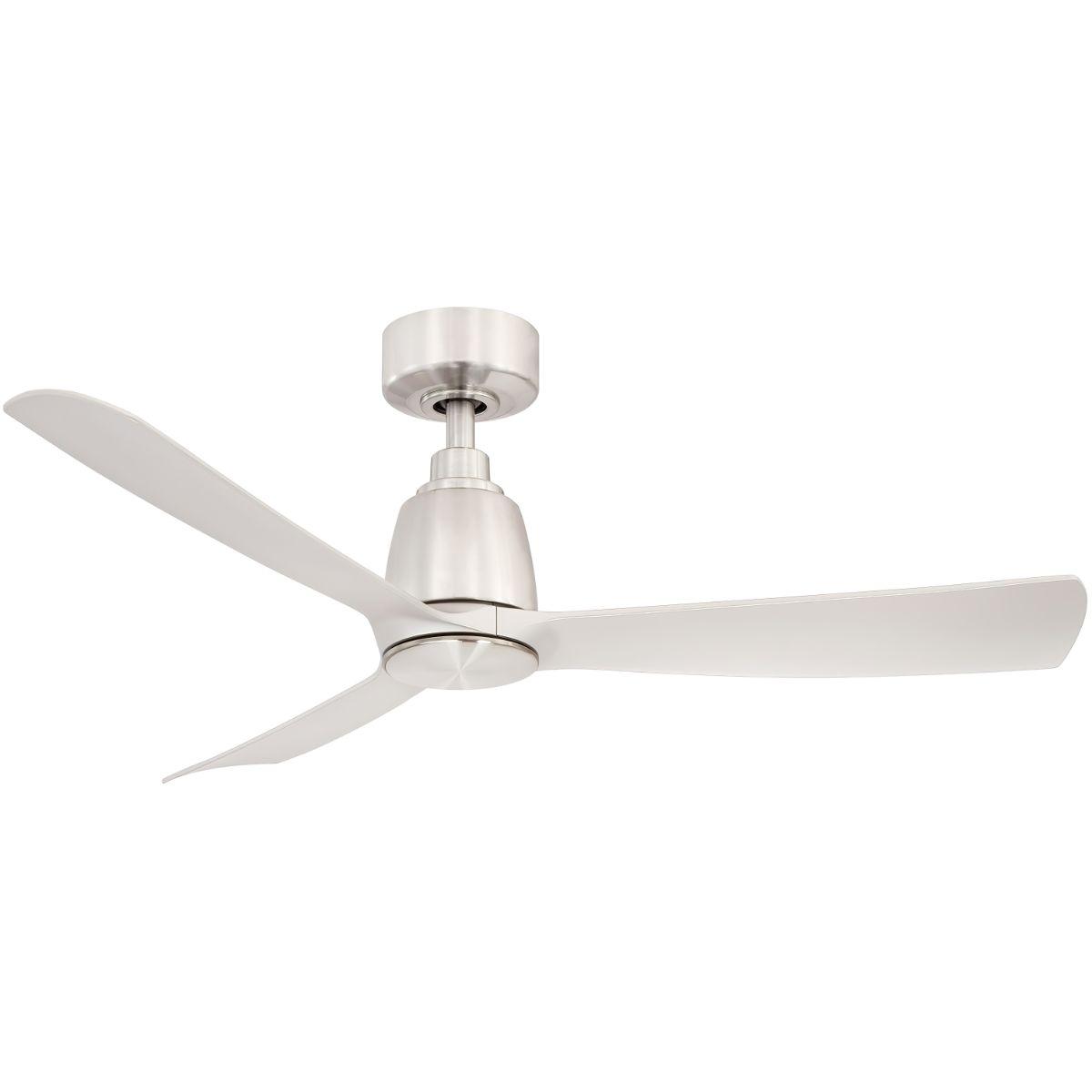 Kute 44 Inch Brushed Nickel Damp Rated Modern Ceiling Fan with Remote - Bees Lighting