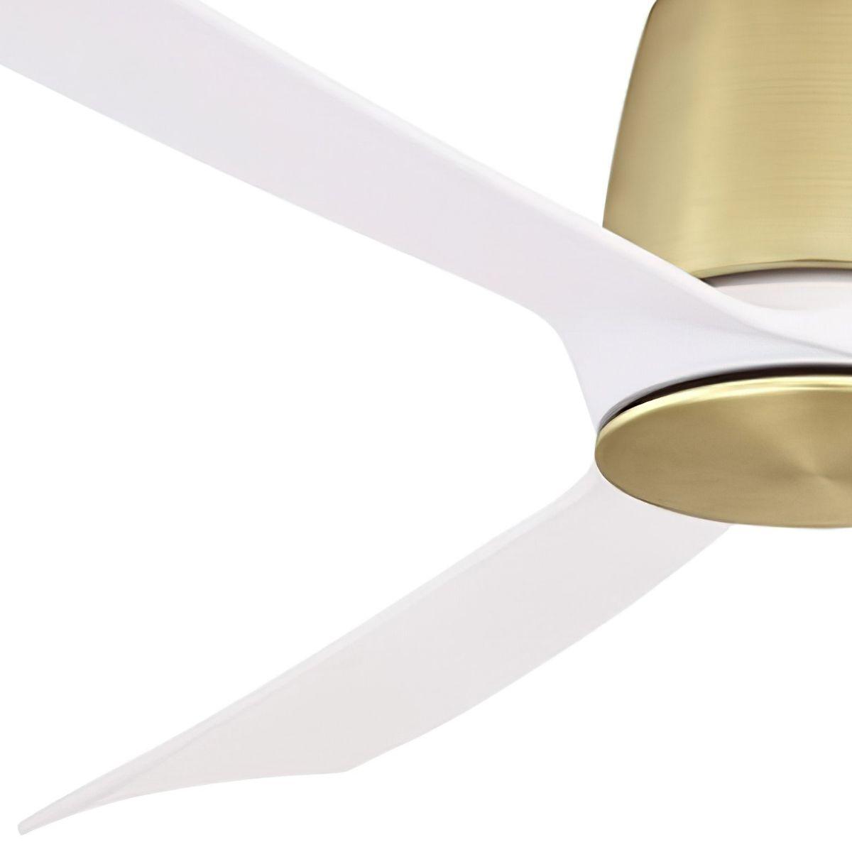 Kute 44 Inch Brushed Satin Brass Damp Rated Modern Ceiling Fan with Remote - Bees Lighting