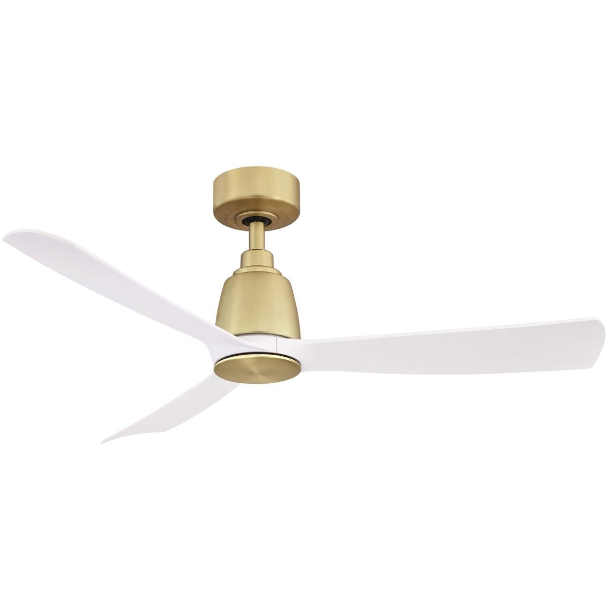 Kute 44 Inch Brushed Satin Brass Damp Rated Modern Ceiling Fan with Remote - Bees Lighting