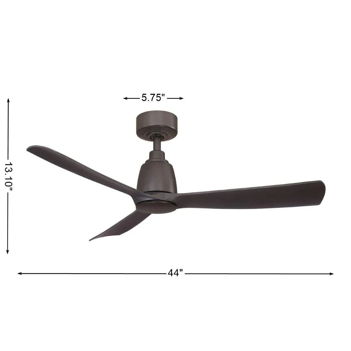 Kute 44 Inch Dark Bronze Damp Rated Modern Ceiling Fan with Remote - Bees Lighting