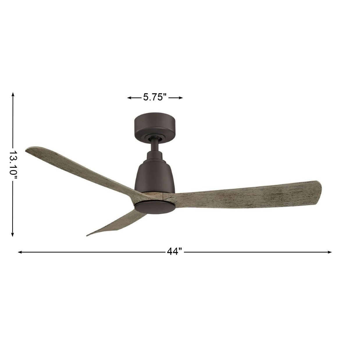 Kute 44 Inch Matte Greige Damp Rated Modern Ceiling Fan with Remote - Bees Lighting