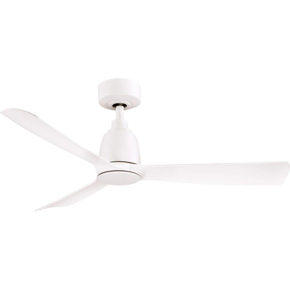 Kute 44 Inch Matte White Damp Rated Modern Ceiling Fan with Remote - Bees Lighting