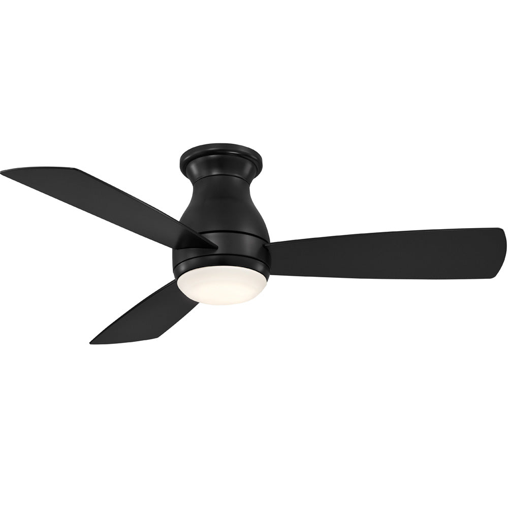 Hugh 44 Inch Black Outdoor LED Hugger Ceiling Fan with Remote - Bees Lighting