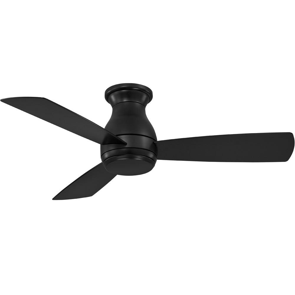 Hugh 44 Inch Black Outdoor LED Hugger Ceiling Fan with Remote - Bees Lighting