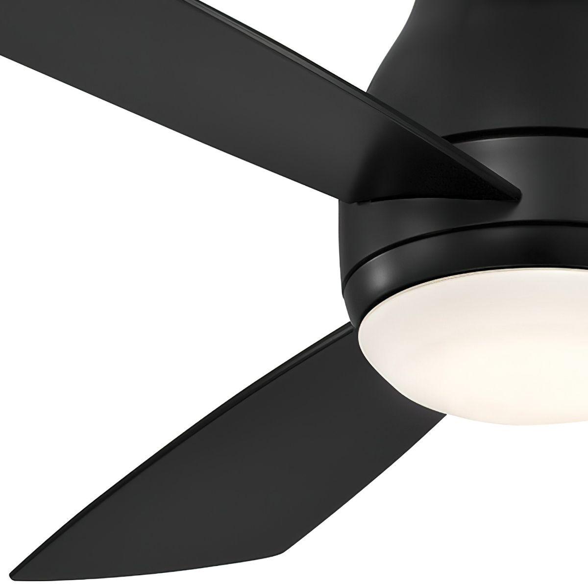 Hugh 44 Inch Black Outdoor LED Hugger Ceiling Fan with Remote - Bees Lighting
