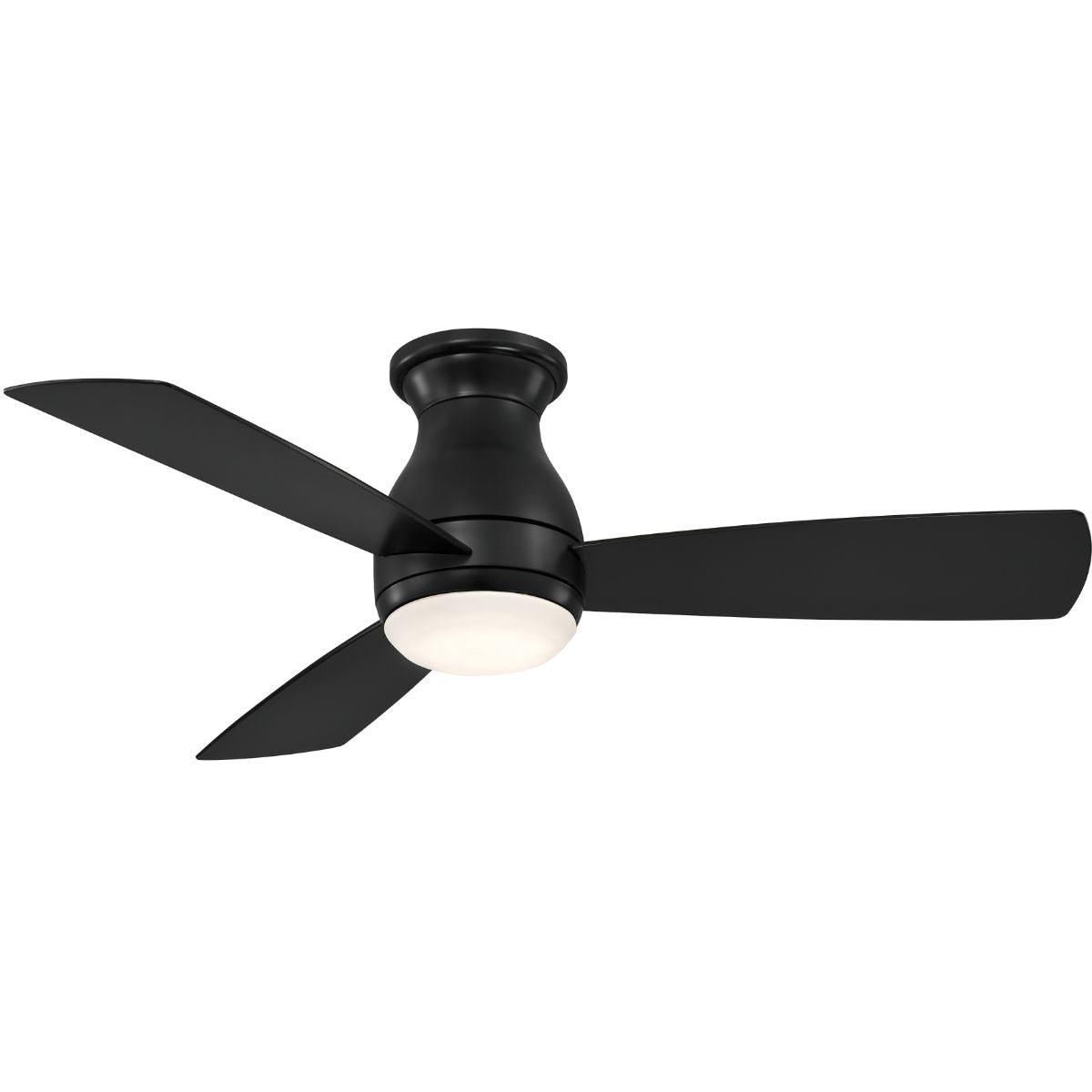 Hugh 44 Inch Black Outdoor LED Hugger Ceiling Fan with Remote - Bees Lighting