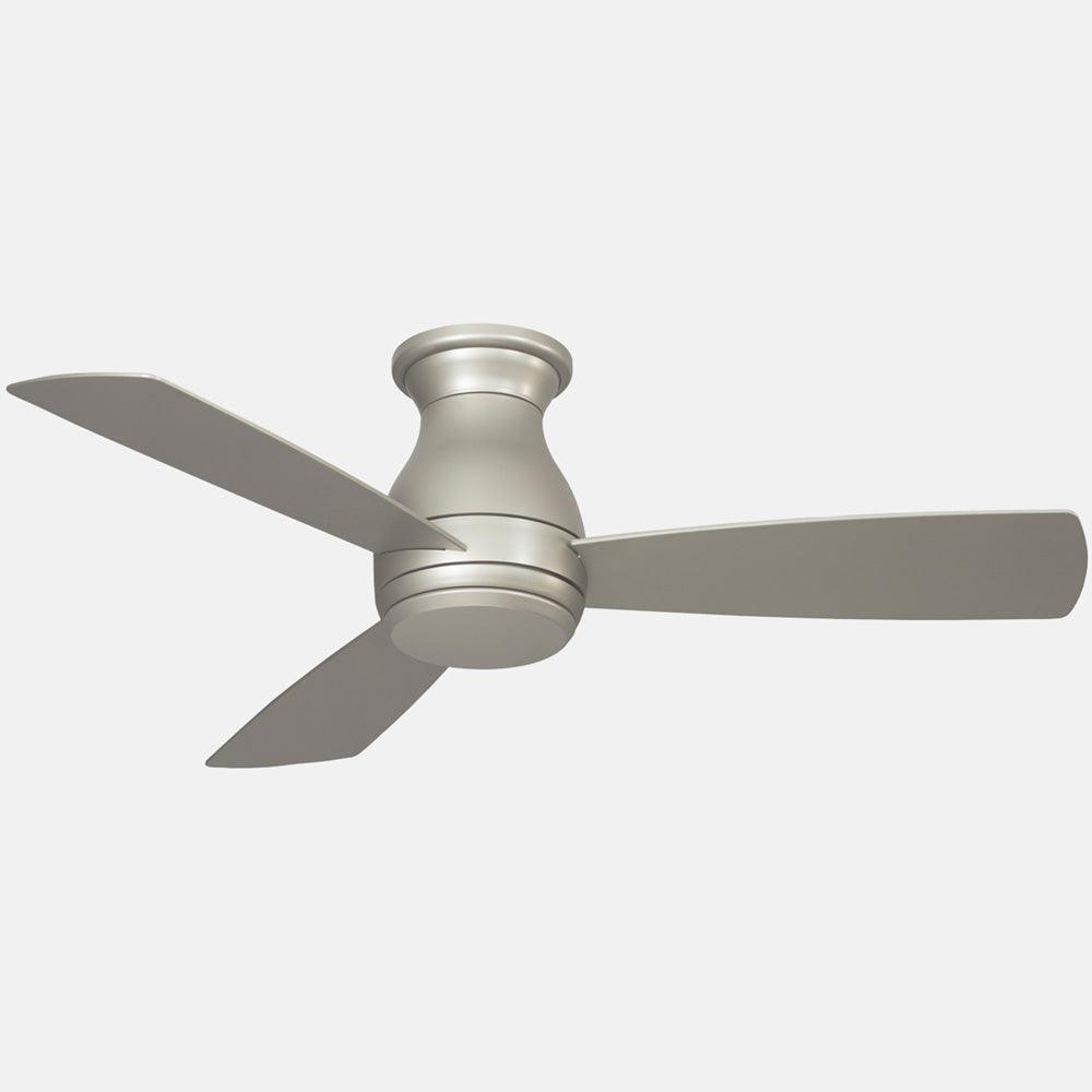 Hugh 44 Inch Brushed Nickel Outdoor LED Hugger Ceiling Fan with Remote - Bees Lighting
