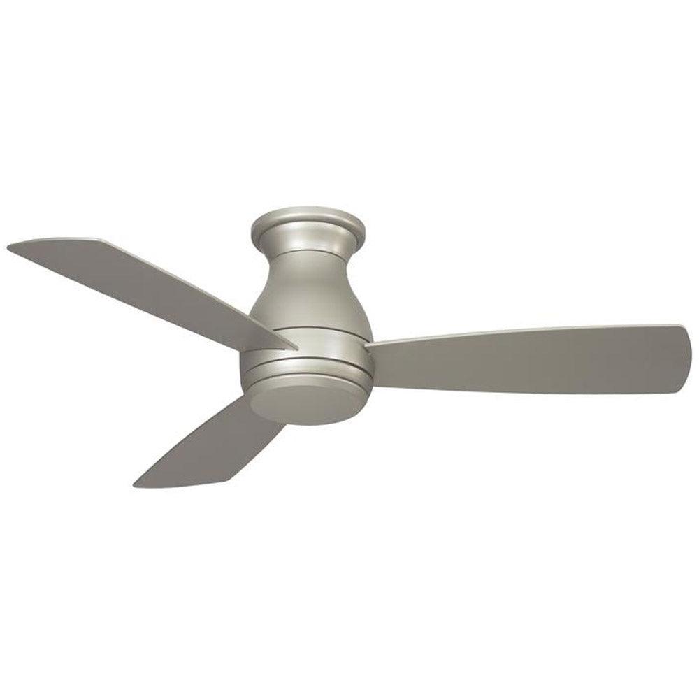 Hugh 44 Inch Brushed Nickel Outdoor LED Hugger Ceiling Fan with Remote - Bees Lighting