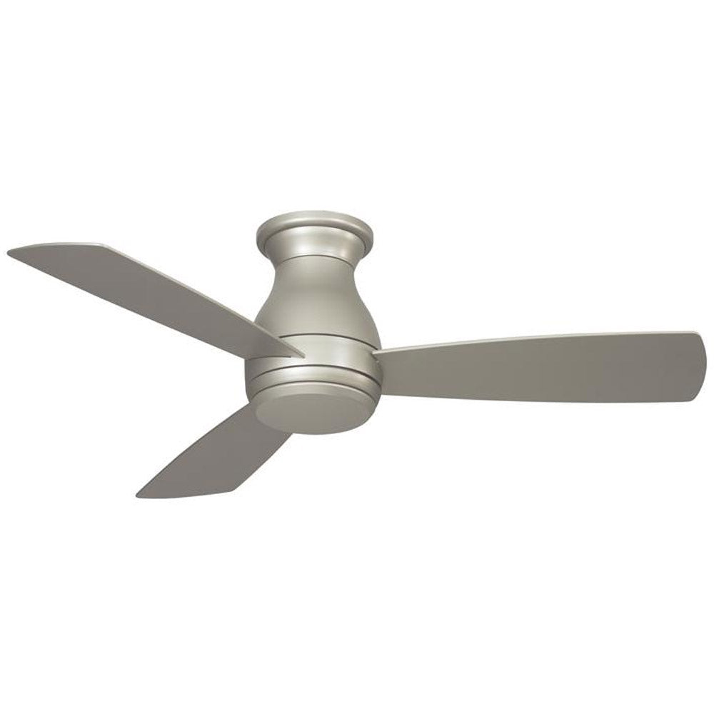 Hugh 44 Inch Brushed Nickel Outdoor LED Hugger Ceiling Fan with Remote - Bees Lighting