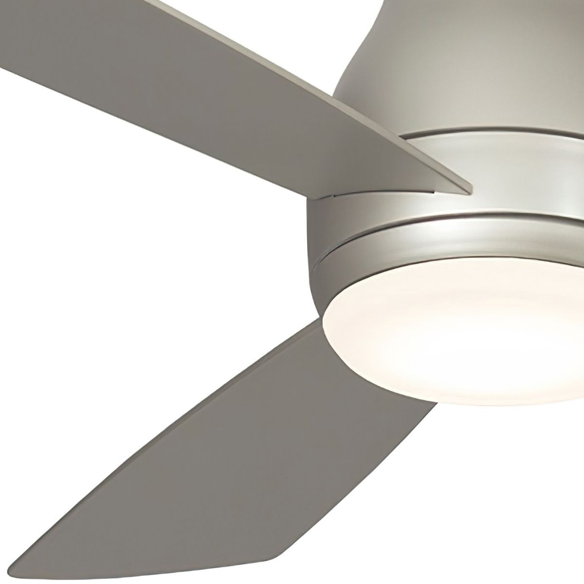 Hugh 44 Inch Brushed Nickel Outdoor LED Hugger Ceiling Fan with Remote - Bees Lighting