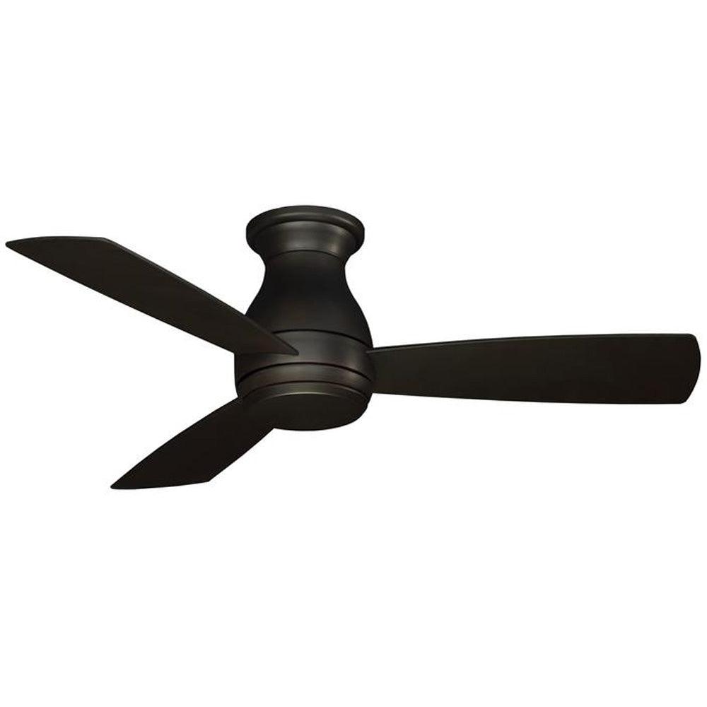 Hugh 44 Inch Dark Bronze Outdoor LED Hugger Ceiling Fan with Remote - Bees Lighting
