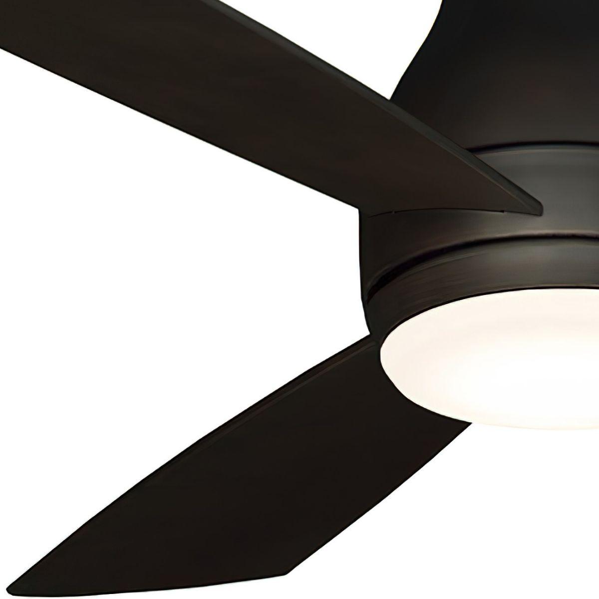 Hugh 44 Inch Dark Bronze Outdoor LED Hugger Ceiling Fan with Remote - Bees Lighting
