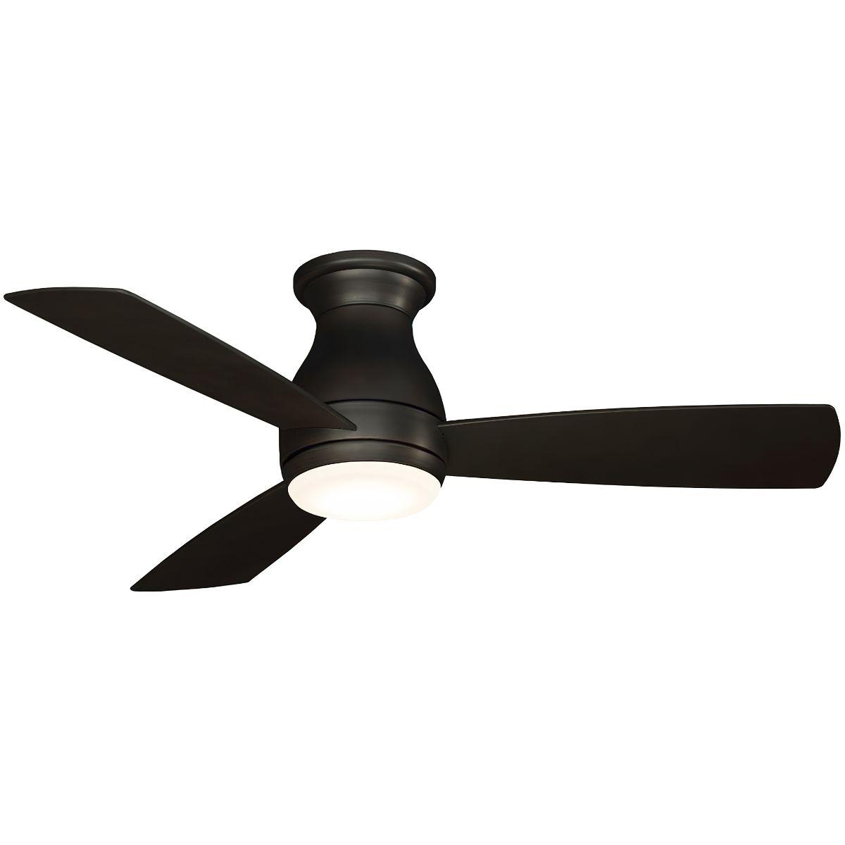 Hugh 44 Inch Dark Bronze Outdoor LED Hugger Ceiling Fan with Remote - Bees Lighting