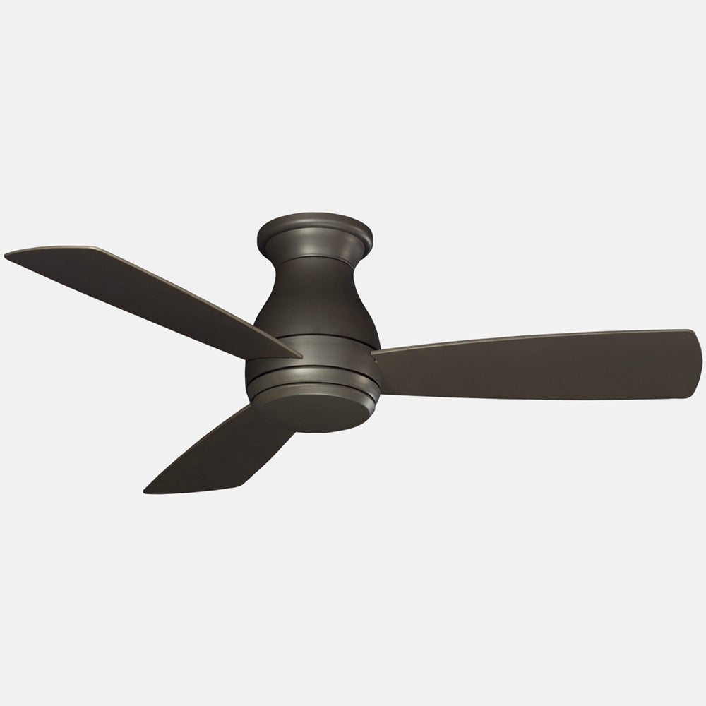 Hugh 44 Inch Matte Greige Outdoor LED Hugger Ceiling Fan with Remote - Bees Lighting