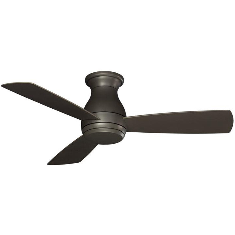 Hugh 44 Inch Matte Greige Outdoor LED Hugger Ceiling Fan with Remote - Bees Lighting