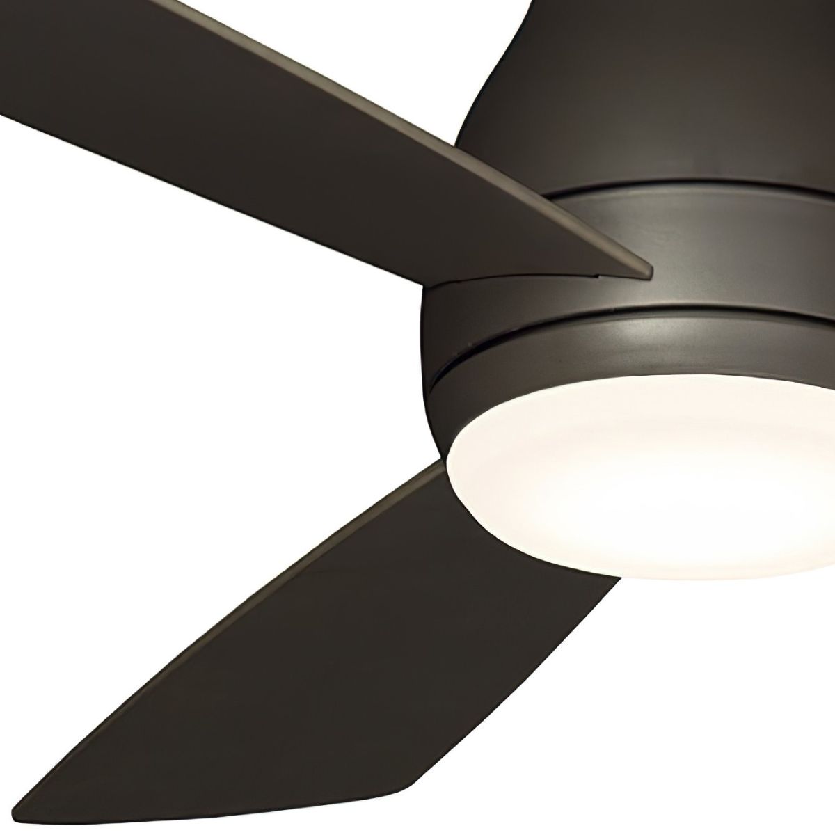 Hugh 44 Inch Matte Greige Outdoor LED Hugger Ceiling Fan with Remote - Bees Lighting