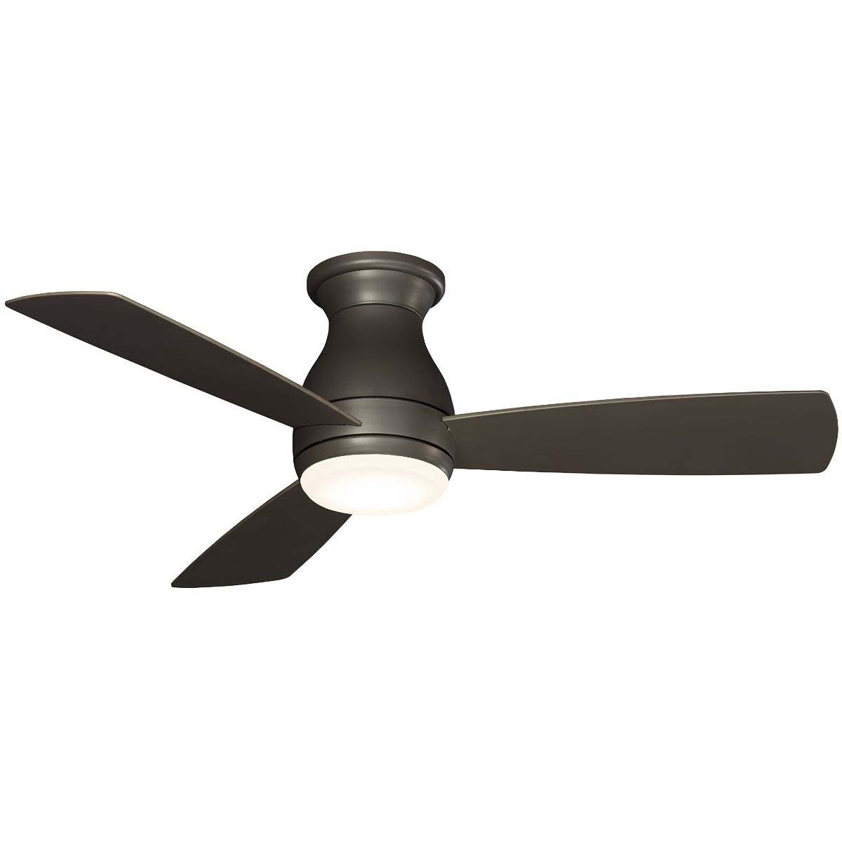 Hugh 44 Inch Matte Greige Outdoor LED Hugger Ceiling Fan with Remote - Bees Lighting