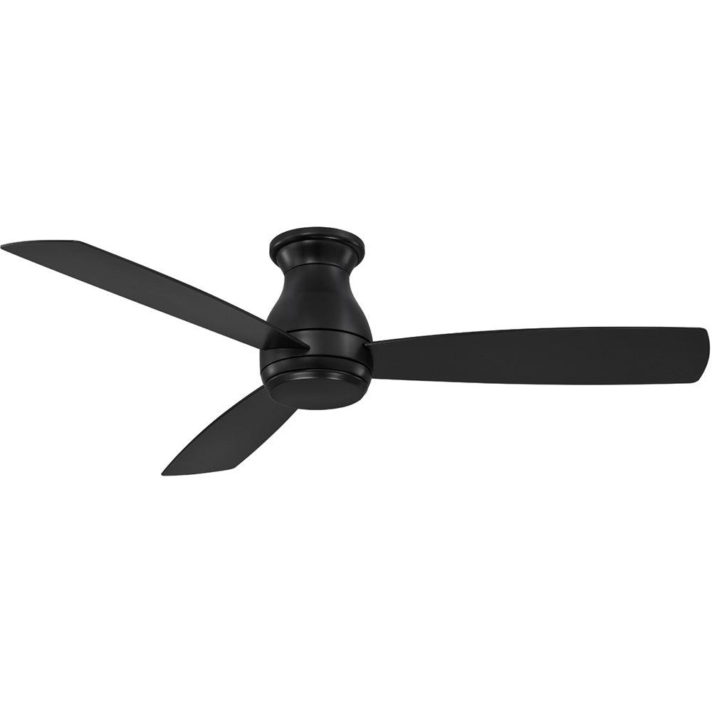 Hugh 52 Inch Black Outdoor LED Hugger Ceiling Fan with Remote - Bees Lighting