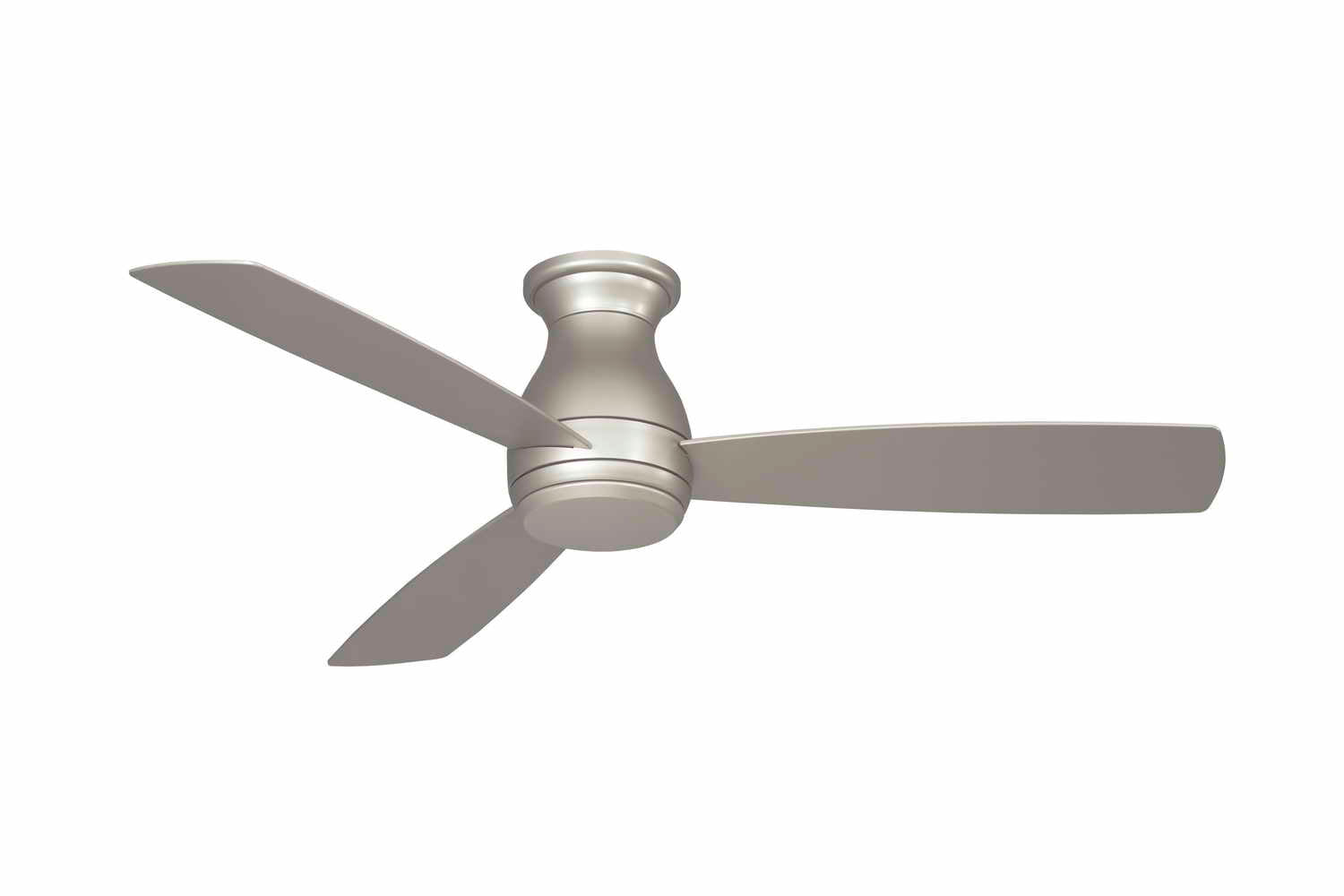 Hugh 52 Inch Brushed Nickel Outdoor LED Hugger Ceiling Fan with Remote - Bees Lighting