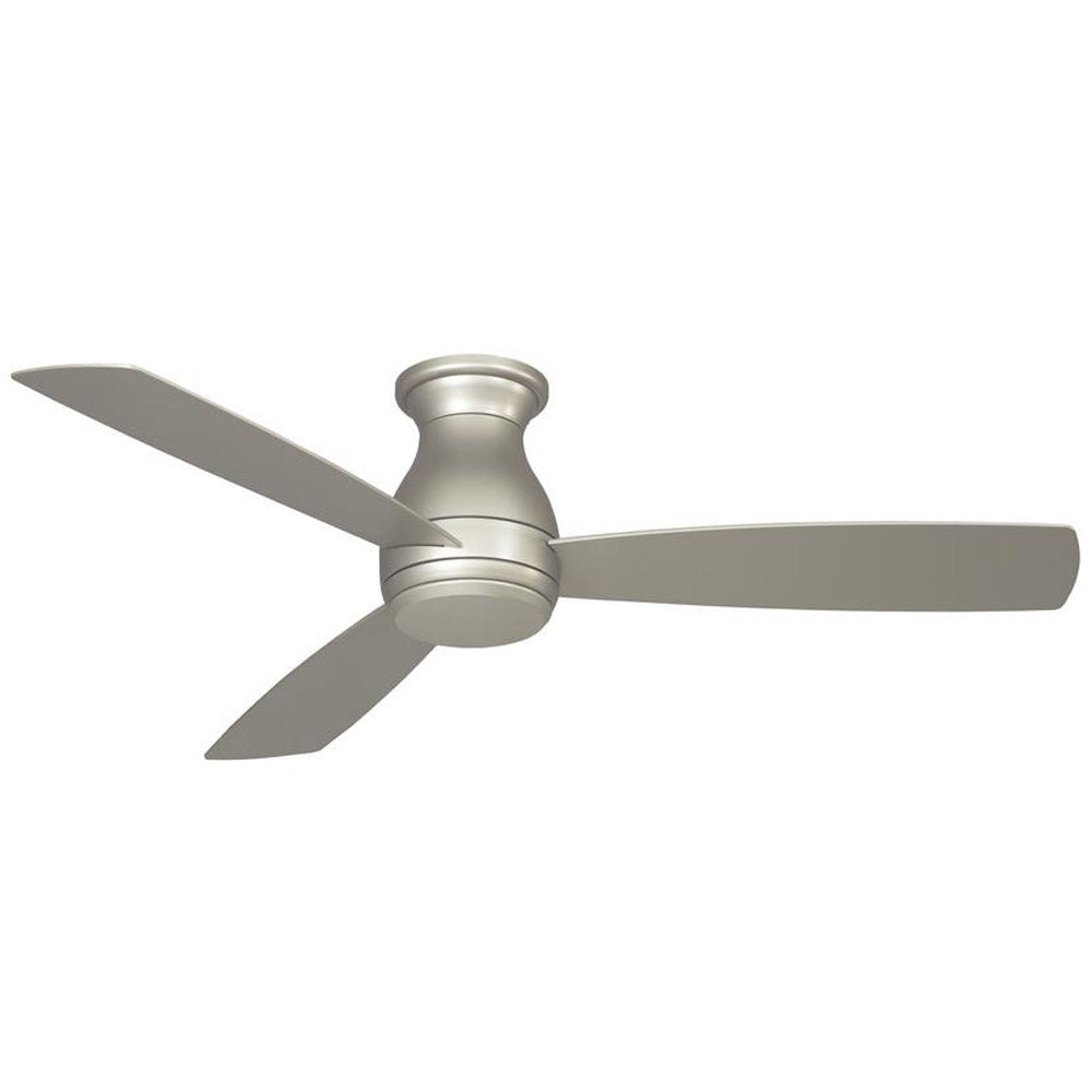 Hugh 52 Inch Brushed Nickel Outdoor LED Hugger Ceiling Fan with Remote - Bees Lighting
