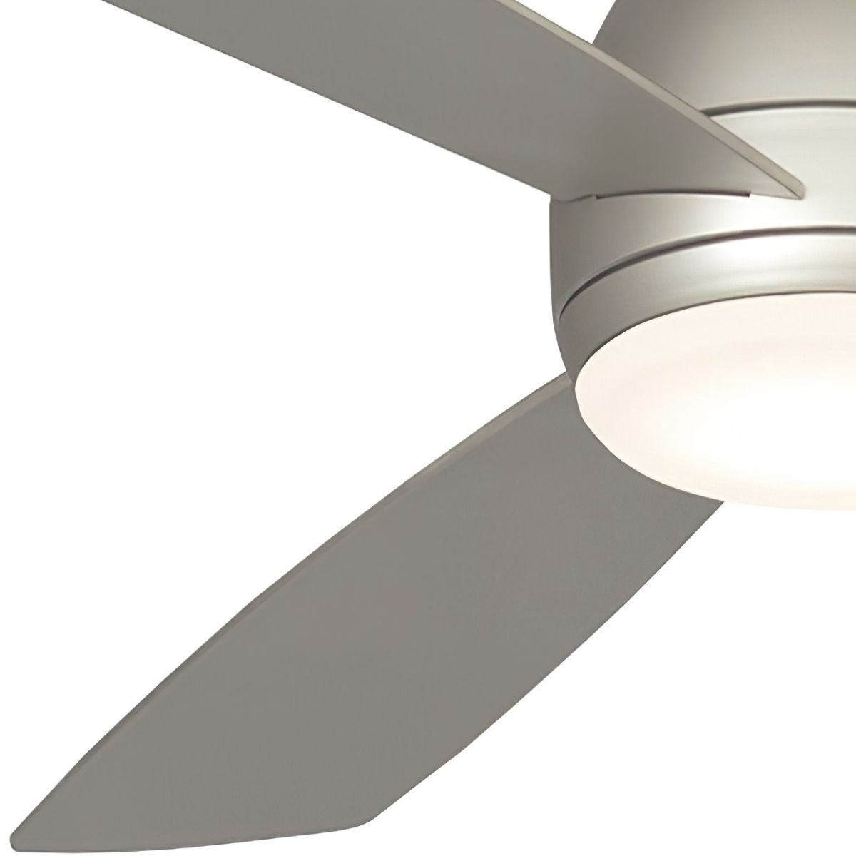 Hugh 52 Inch Brushed Nickel Outdoor LED Hugger Ceiling Fan with Remote - Bees Lighting