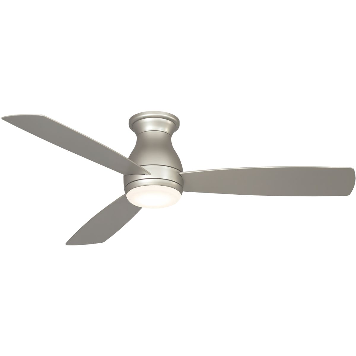 Hugh 52 Inch Brushed Nickel Outdoor LED Hugger Ceiling Fan with Remote - Bees Lighting
