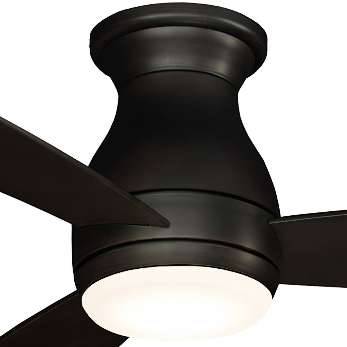 Hugh 52 Inch Dark Bronze Outdoor LED Hugger Ceiling Fan with Remote - Bees Lighting