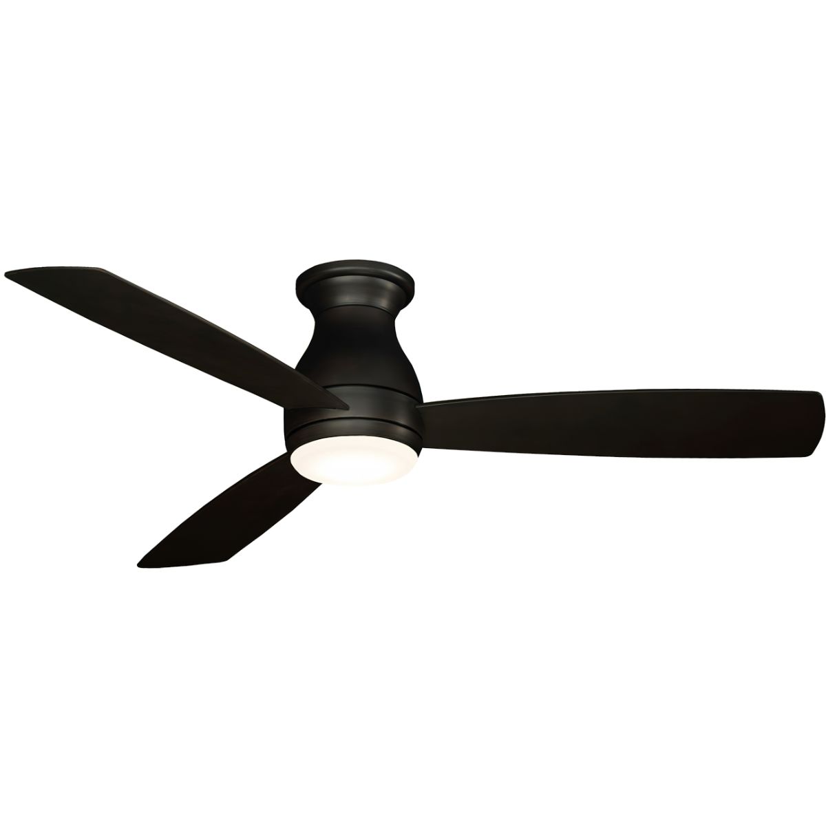 Hugh 52 Inch Dark Bronze Outdoor LED Hugger Ceiling Fan with Remote - Bees Lighting