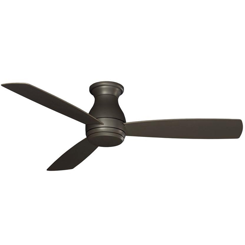 Hugh 52 Inch Matte Greige Outdoor LED Hugger Ceiling Fan with Remote - Bees Lighting
