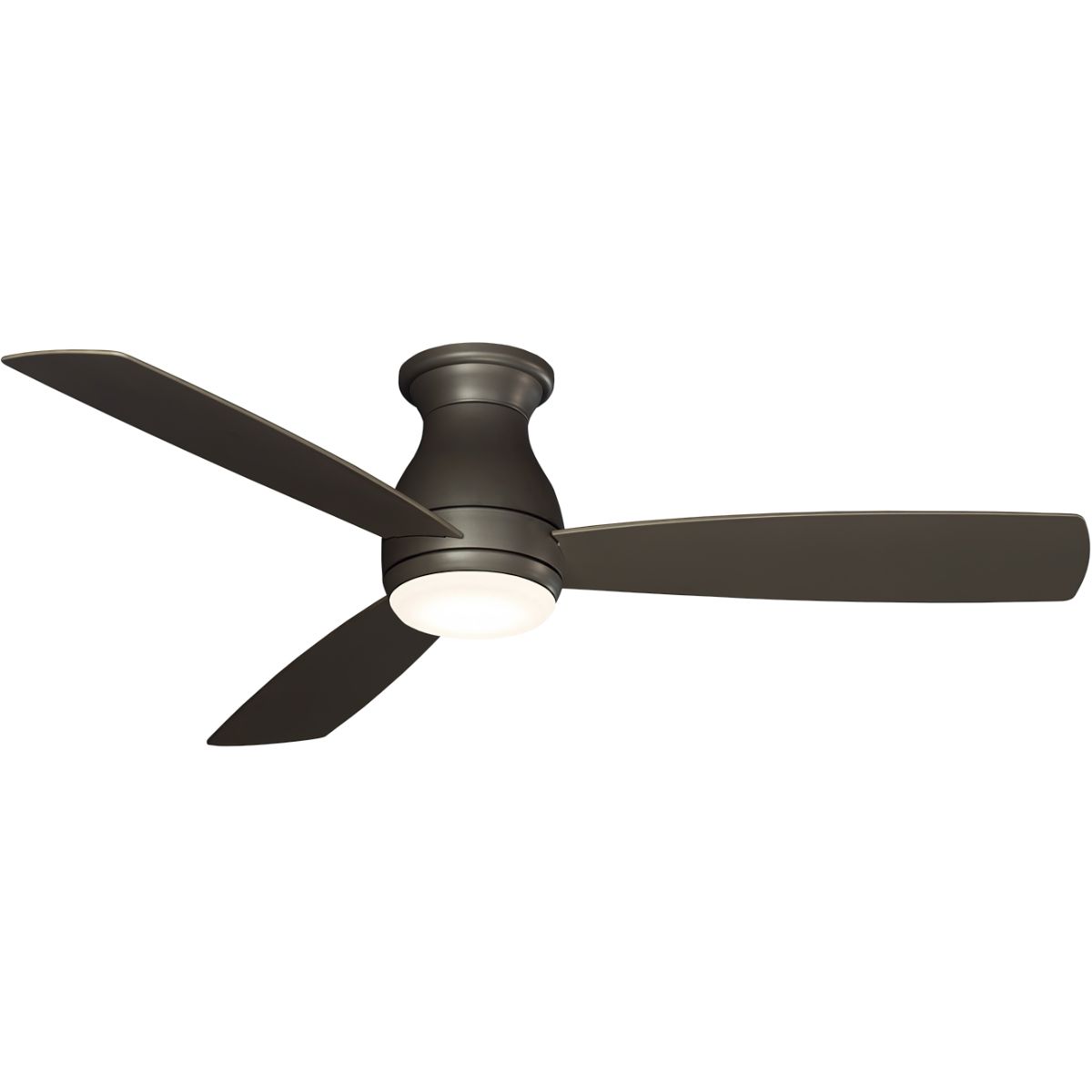 Hugh 52 Inch Matte Greige Outdoor LED Hugger Ceiling Fan with Remote - Bees Lighting