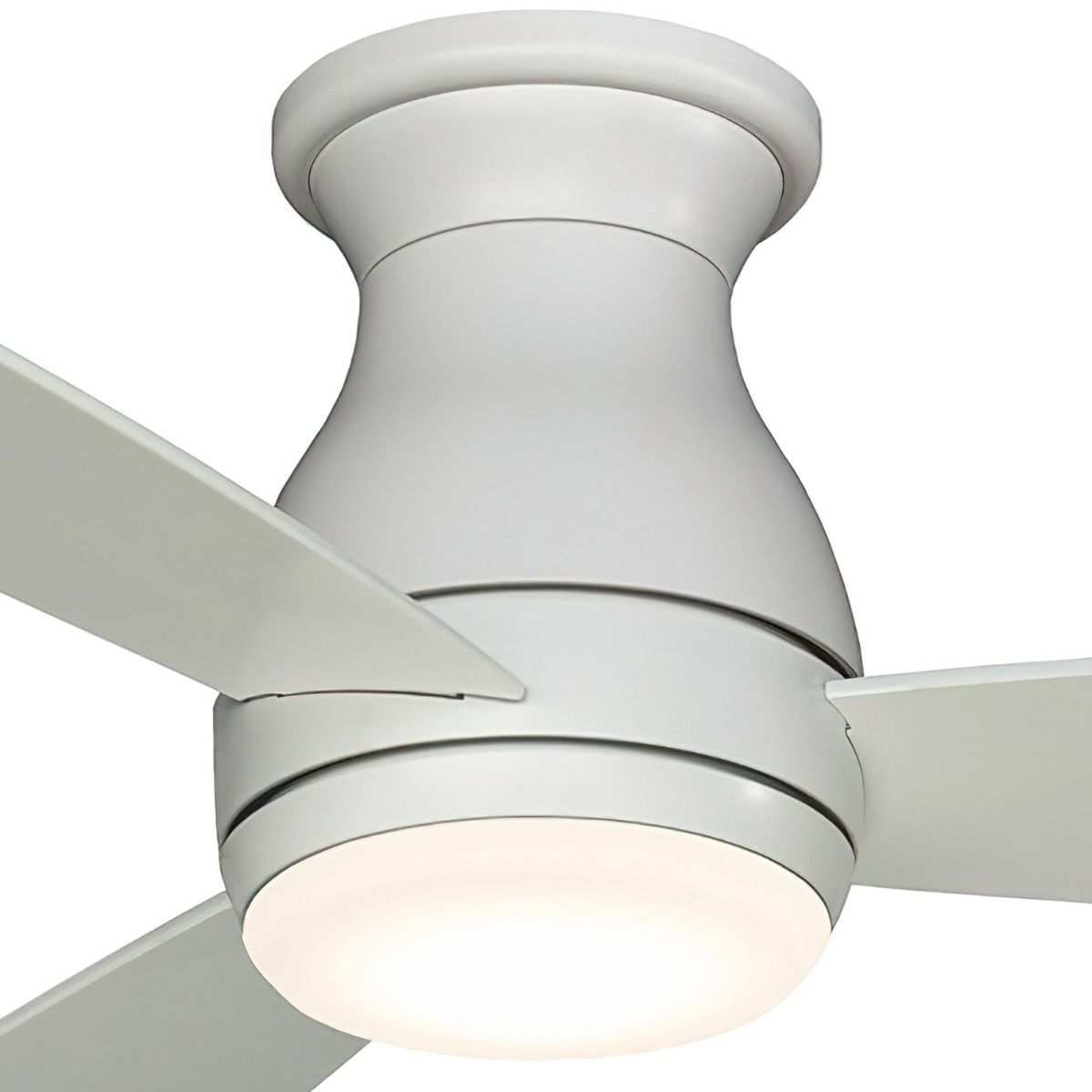 Hugh 52 Inch Matte White Outdoor LED Hugger Ceiling Fan with Remote - Bees Lighting