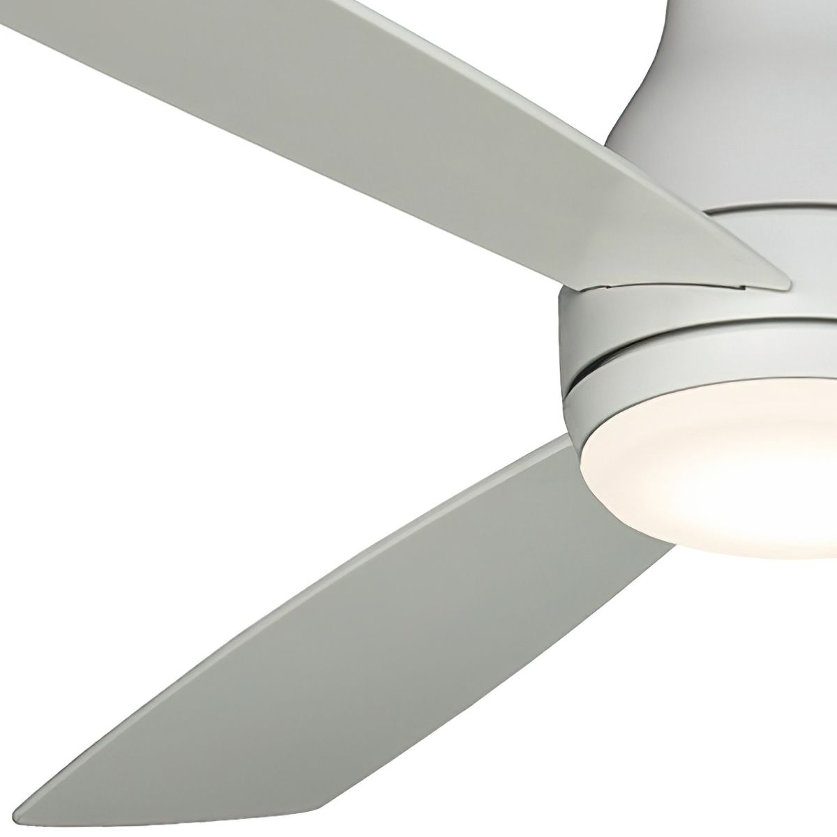 Hugh 52 Inch Matte White Outdoor LED Hugger Ceiling Fan with Remote - Bees Lighting