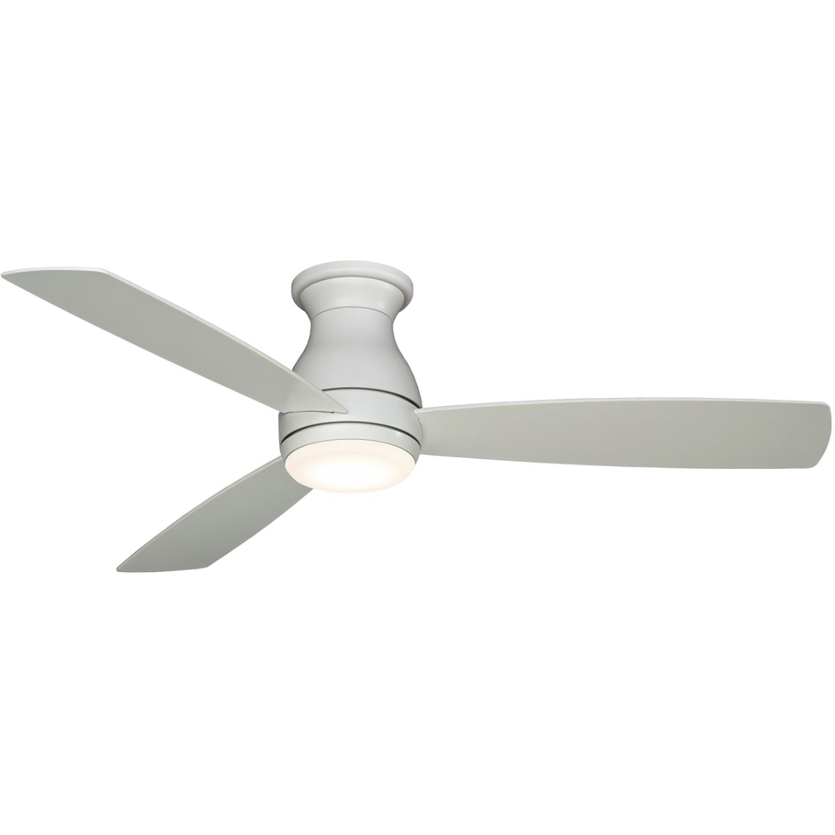 Hugh 52 Inch Matte White Outdoor LED Hugger Ceiling Fan with Remote - Bees Lighting