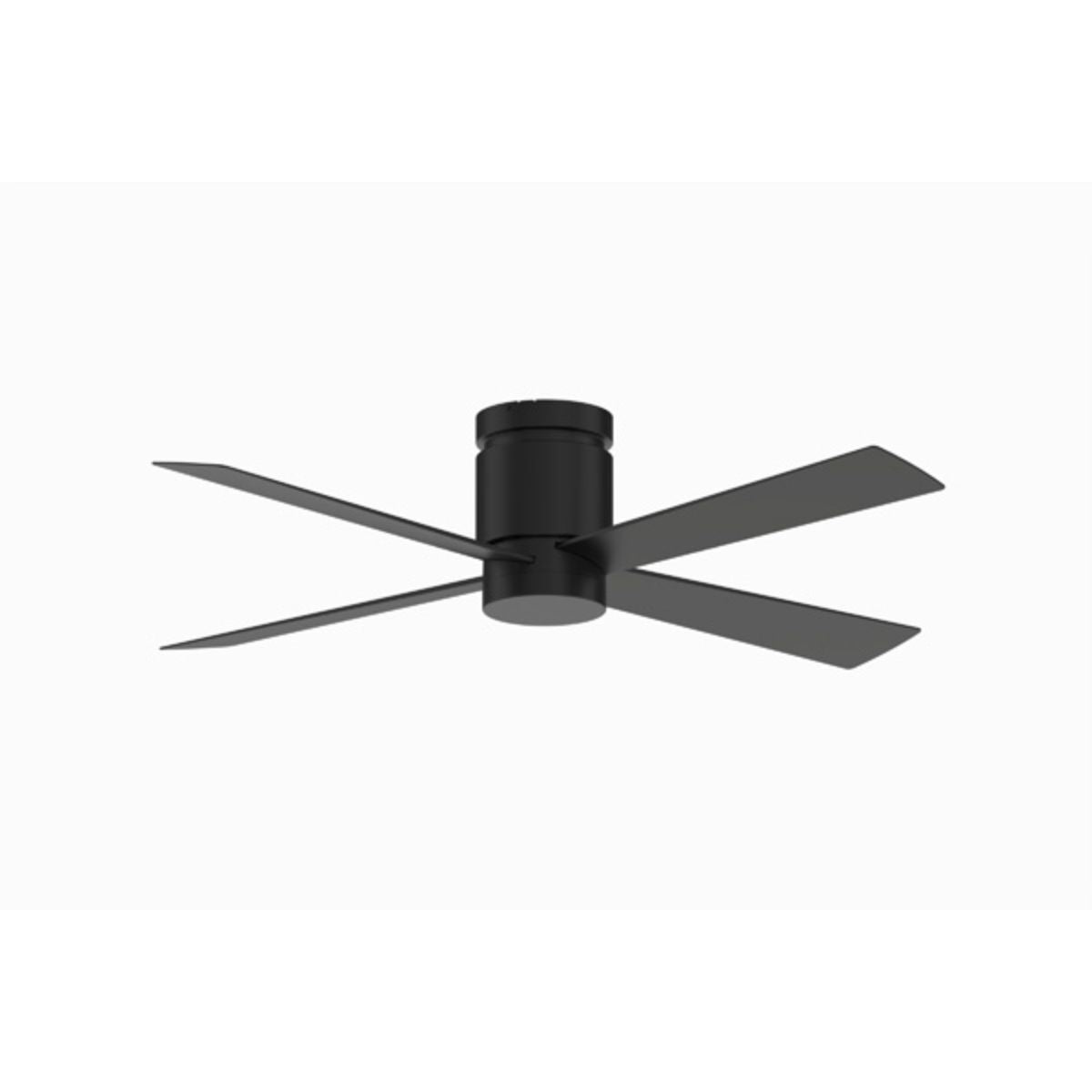 Kwartet 52 Inch Black Damp Rated Hugger Ceiling Fan with CCT Light Kit and Remote - Bees Lighting