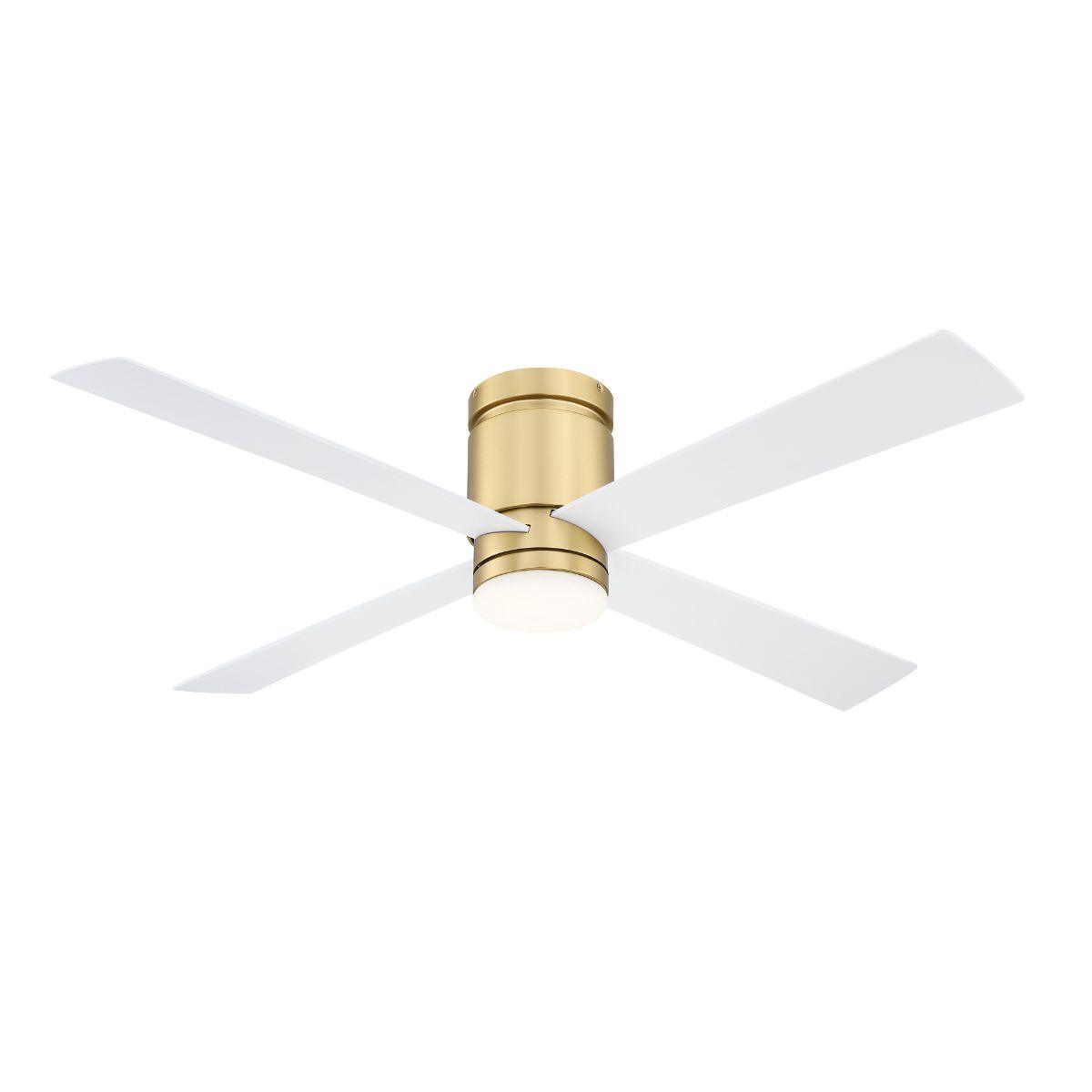 Kwartet 52 In. Low Profile Outdoor Ceiling Fan With CCT Select Light Kit and Remote - Bees Lighting