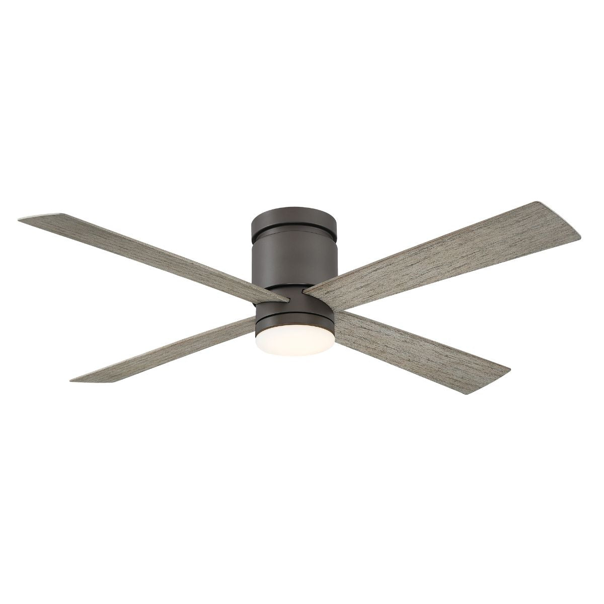 Kwartet 52 Inch Matte Greige Damp Rated Hugger Ceiling Fan with CCT Light Kit and Remote - Bees Lighting
