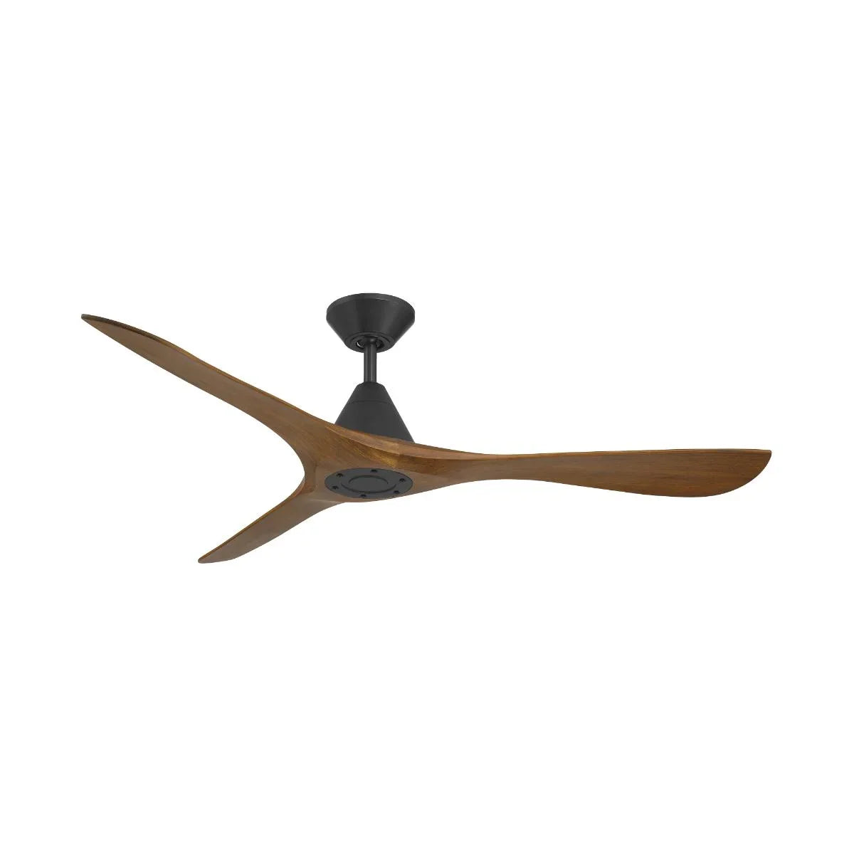 Carve 60 Inch Smart Ceiling Fan, Matte Black with Distressed Koa Blades - Bees Lighting