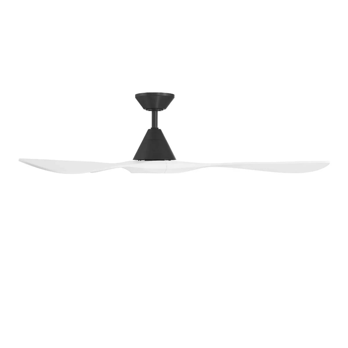 Carve 60 Inch Smart Ceiling Fan, Matte Black with Matte White Blades - Bees Lighting