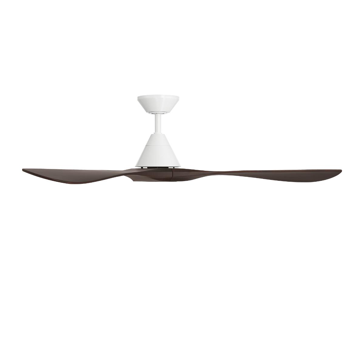 Carve 60 Inch Smart Ceiling Fan, Matte White with Dark Walnut Blades - Bees Lighting