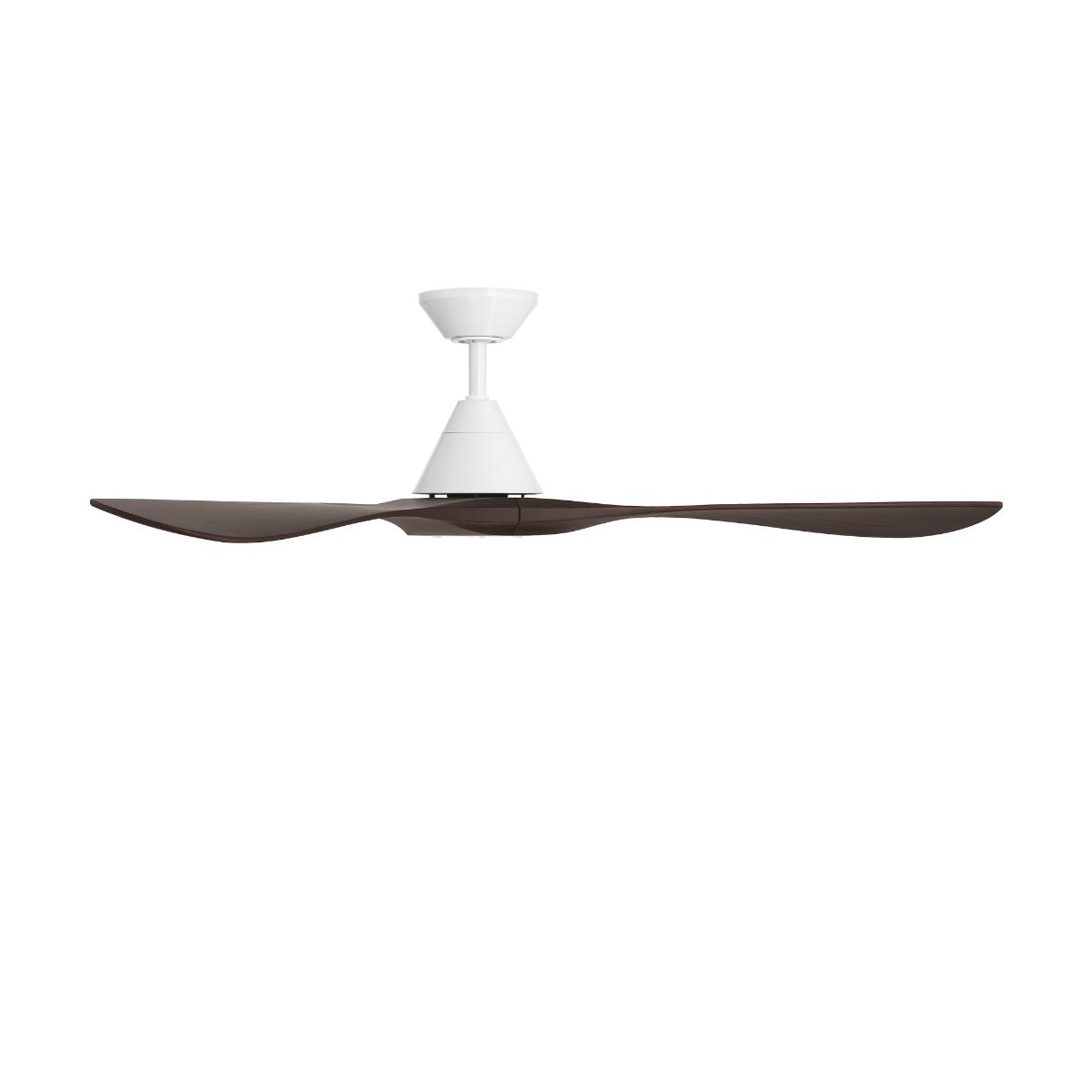 Carve 60 Inch Smart Ceiling Fan, Matte White with Dark Walnut Blades - Bees Lighting