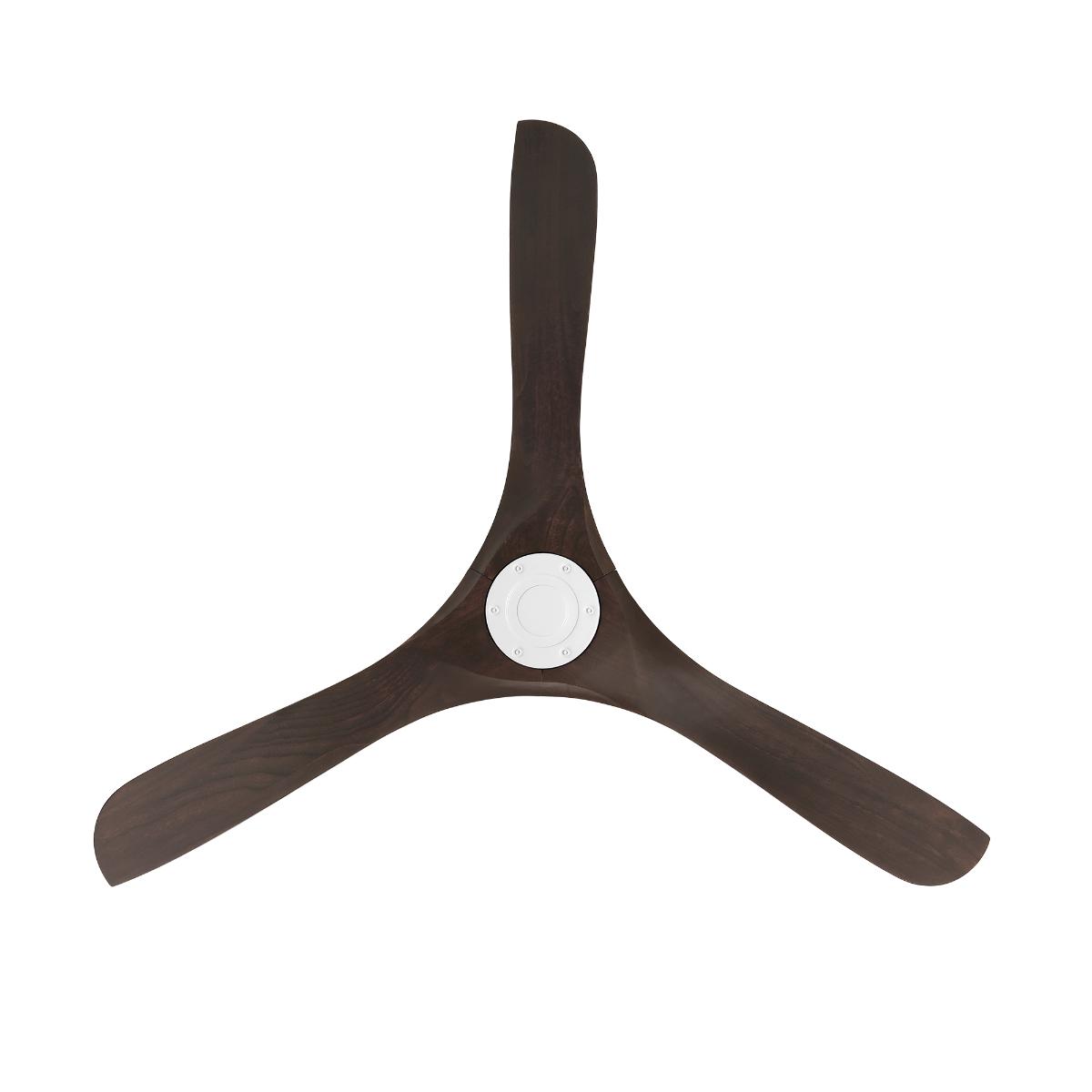 Carve 60 Inch Smart Ceiling Fan, Matte White with Dark Walnut Blades - Bees Lighting