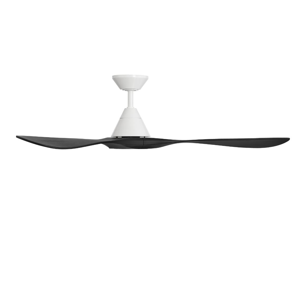 Carve 60 Inch Smart Ceiling Fan, Matte White with Matte Black Blades - Bees Lighting