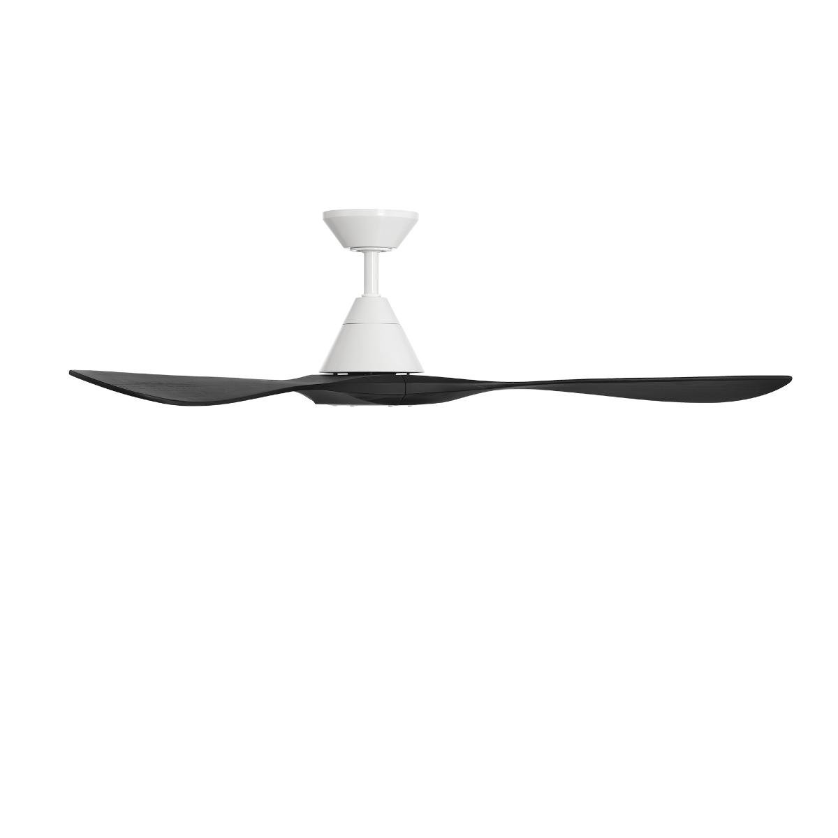 Carve 60 Inch Smart Ceiling Fan, Matte White with Matte Black Blades - Bees Lighting