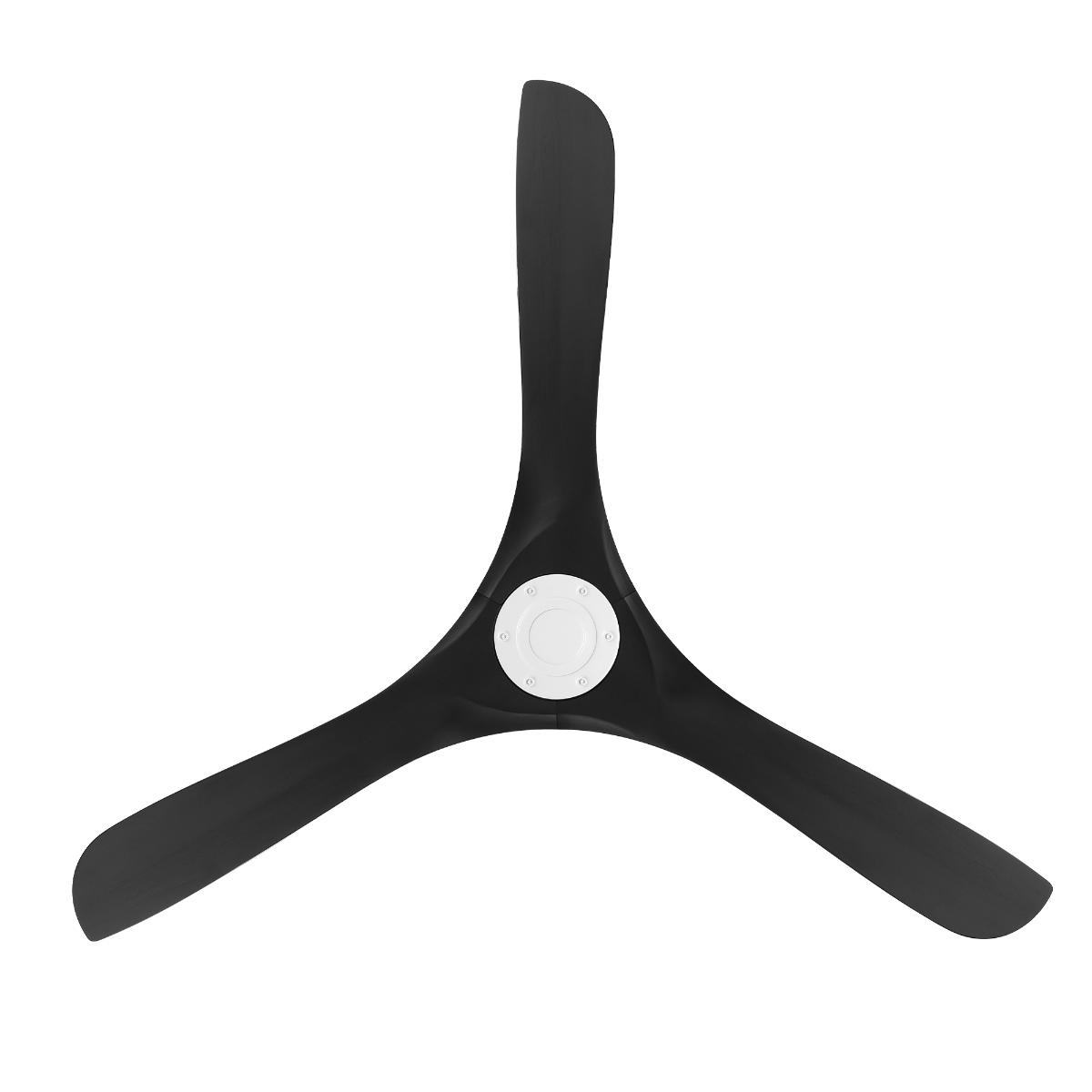 Carve 60 Inch Smart Ceiling Fan, Matte White with Matte Black Blades - Bees Lighting