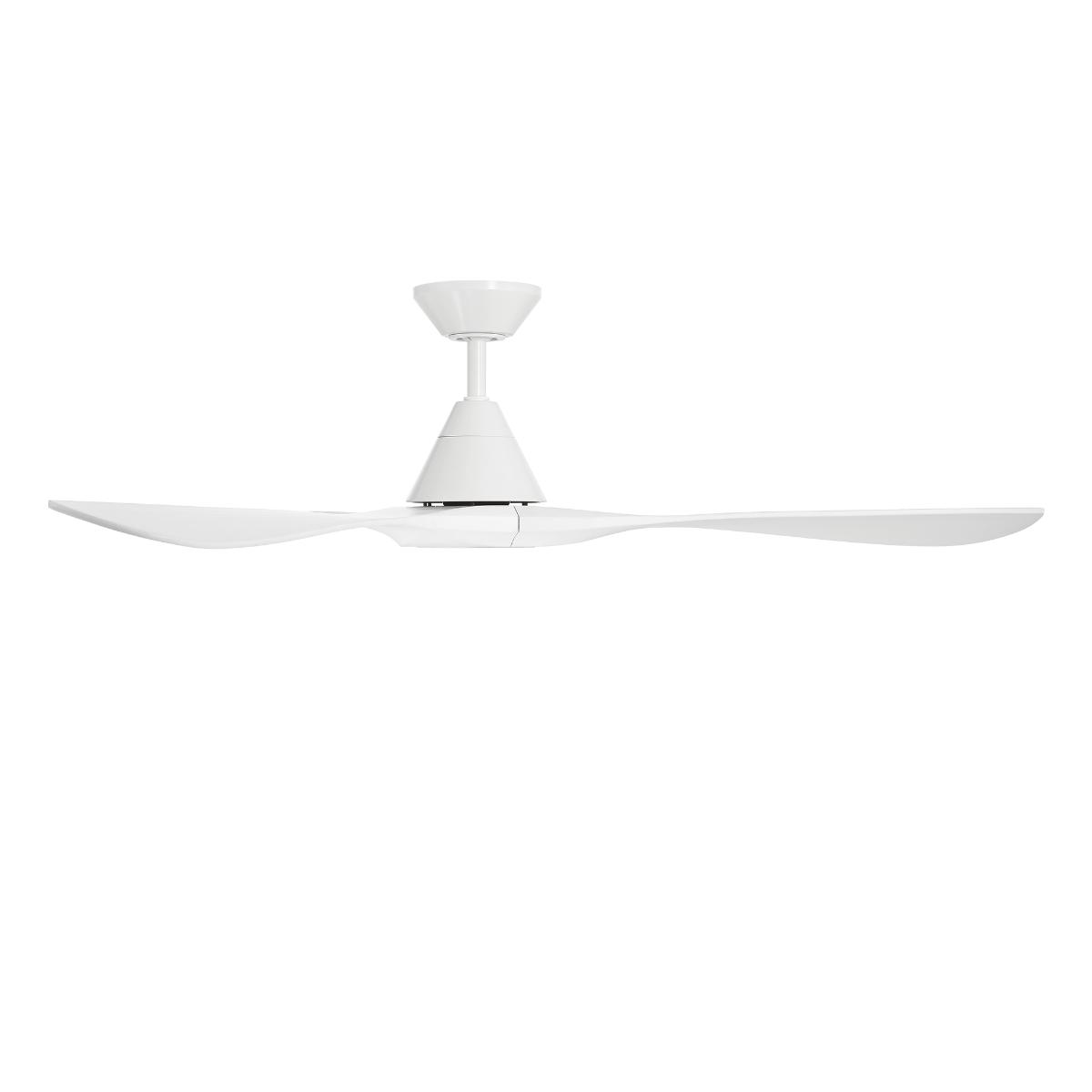 Carve 60 Inch Smart Ceiling Fan, Matte White - Bees Lighting