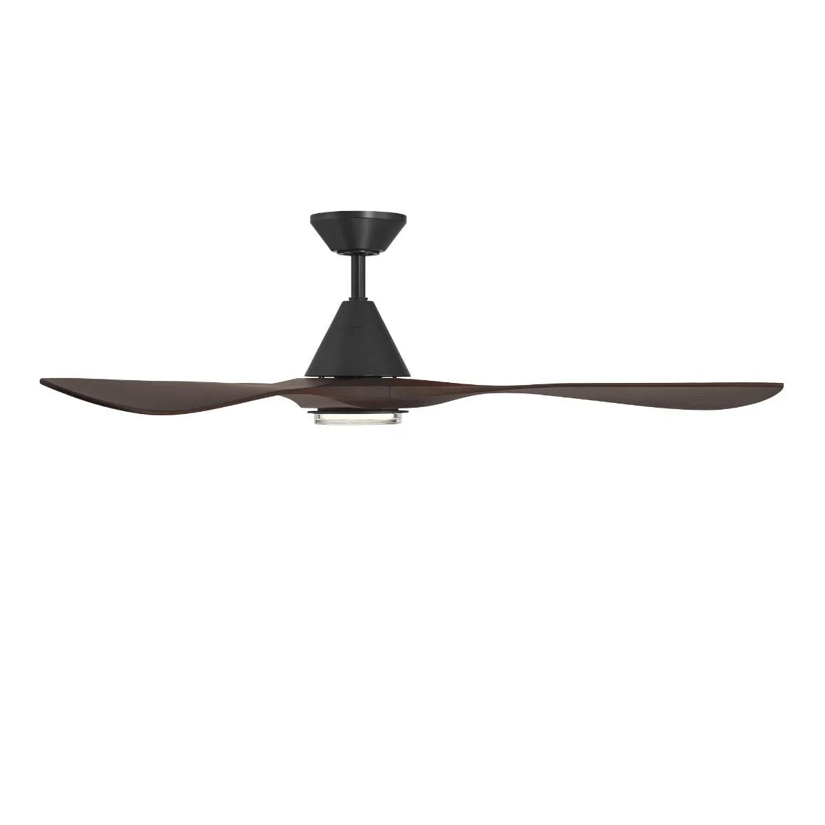 Carve 60 Inch CCT LED Smart Ceiling Fan, Matte Black with Dark Walnut Blades - Bees Lighting